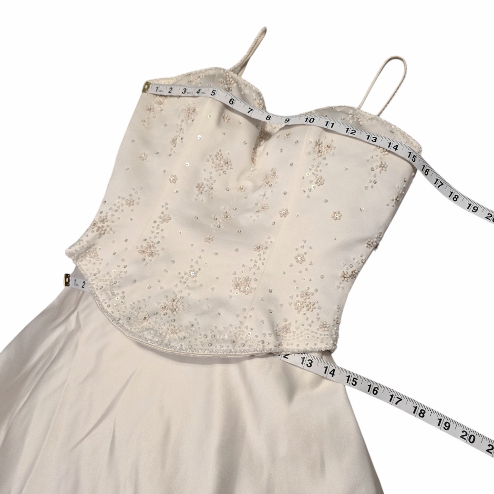 Cosmobella Off White Beaded Pearl Strap Wedding Dress 6 - Picture 12 of 15